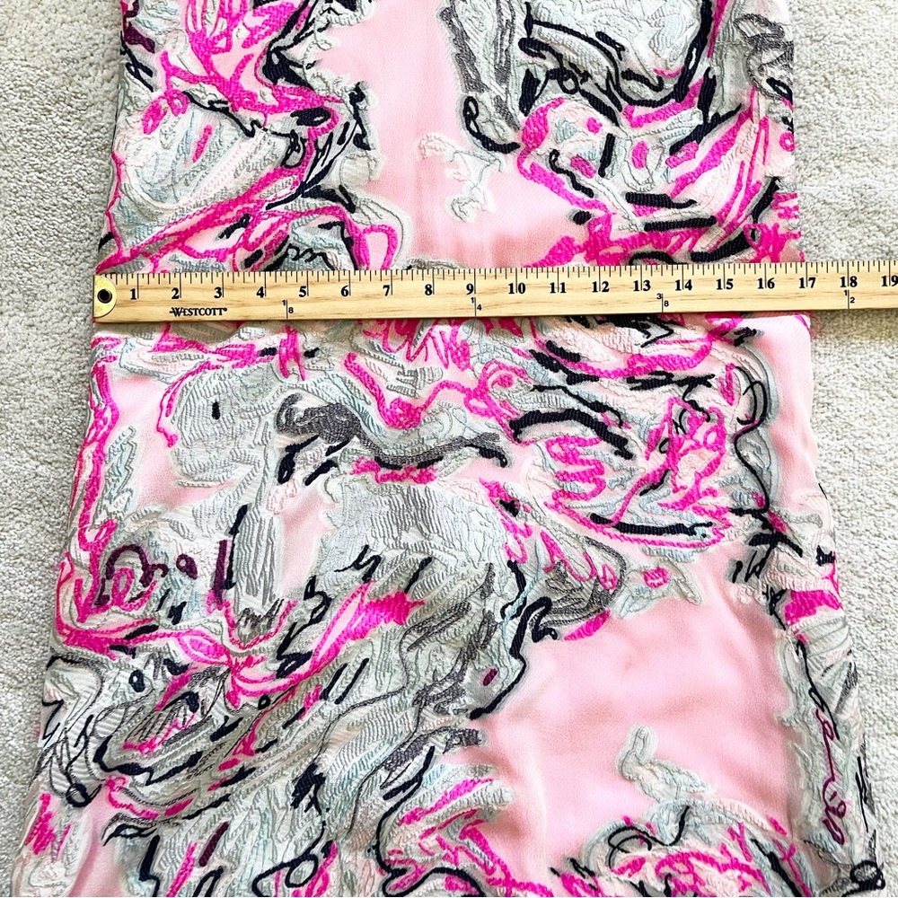 SIES MARJAN V-Neck Pink Lena Scribble Shift Dress Size 0 Artsy Modern Chic - Picture 9 of 12